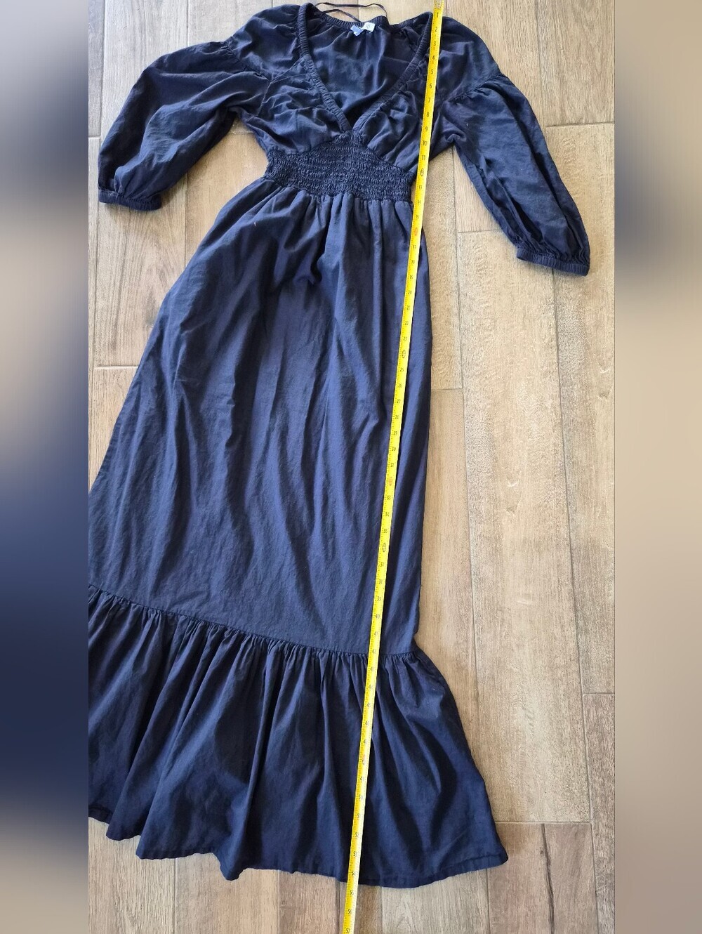 Patrons Of Peace Navy Blue Smocked Waist Maxi Dress Size XS - Picture 10 of 11